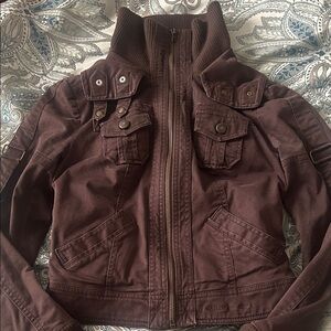 Guess Women's Dark Brown Utility Jacket